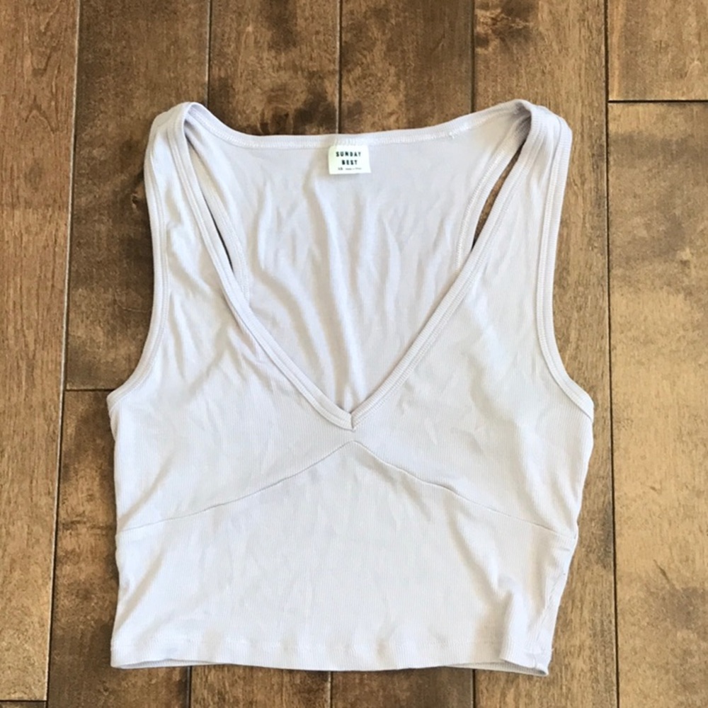 Aritzia Sunday Best Crop Top- Lilac- Size XS